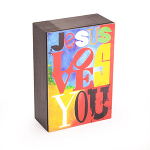 Jesus Loves You, Wooden Image block