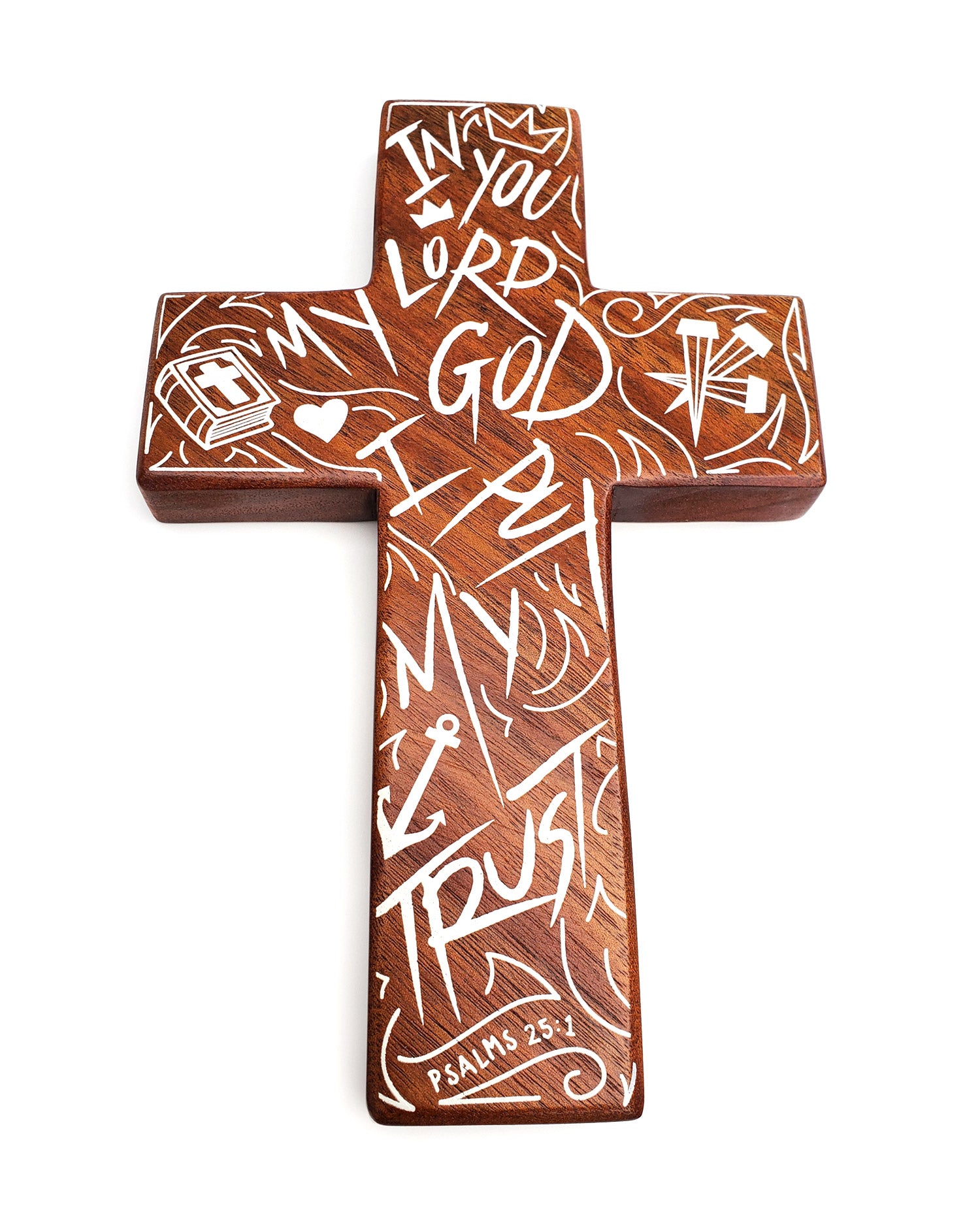 Psalms 25 Cross - Mahogany – Gods Brush Strokes