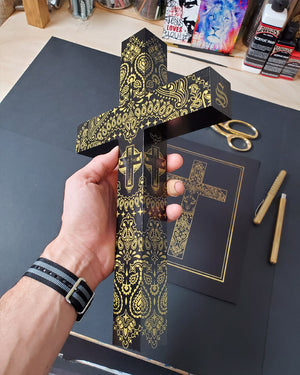 SRVNTZ X GBS Bandana Cross - Gold/Black