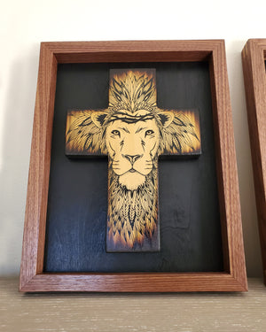 Framed Lion of Judah Cross